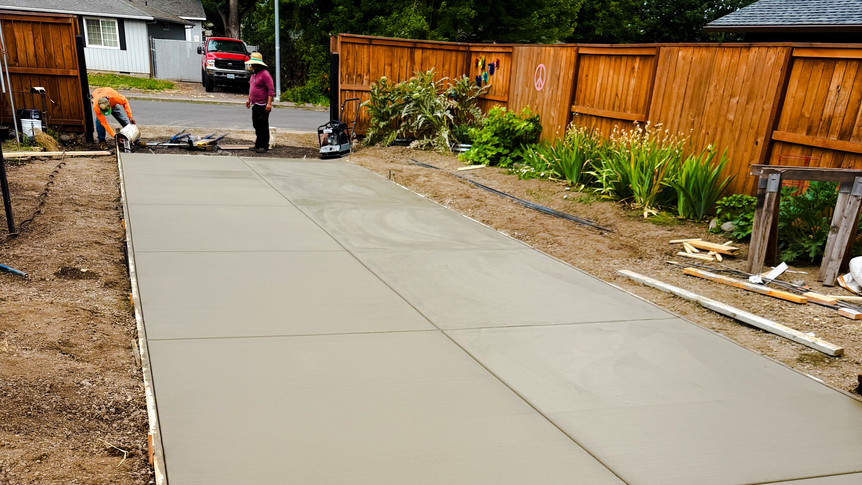 Completed concrete construction project