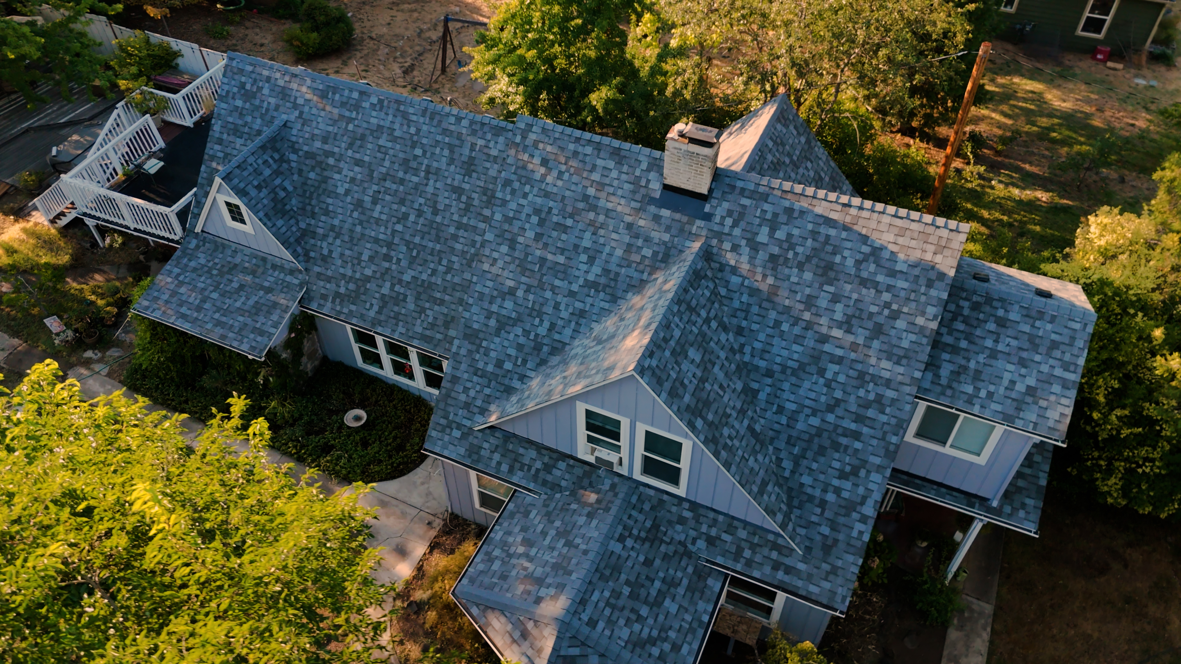 Completed commercial roofing project
